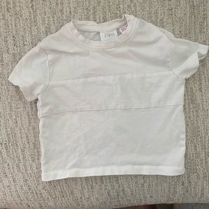 Zara white tee 3-6 months